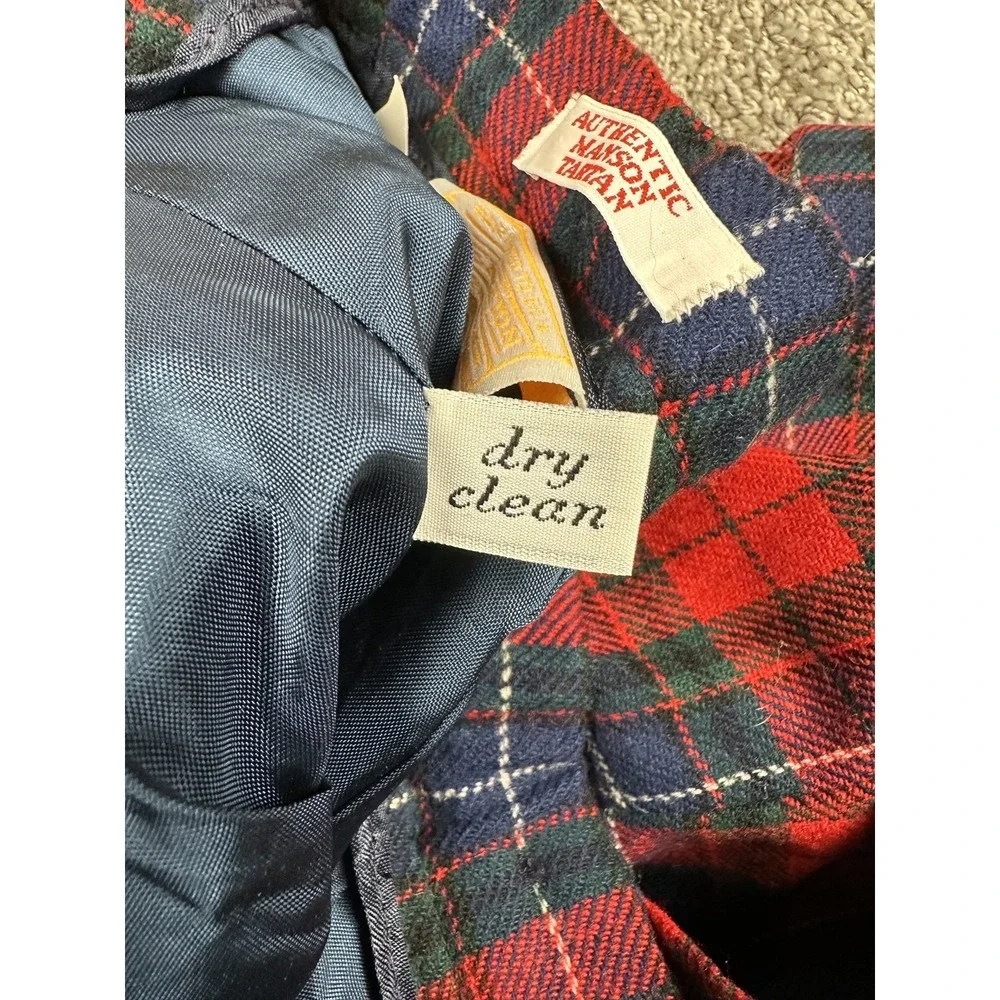 Vintage Pendleton Skirt Womens 10 Red Navy Manson Tartan Wool Plaid Made USA 80s